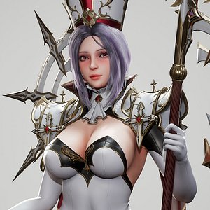 3D priestess ready character