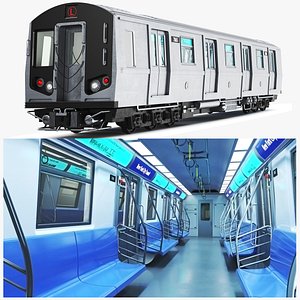 Detailed Subway Car With Interior