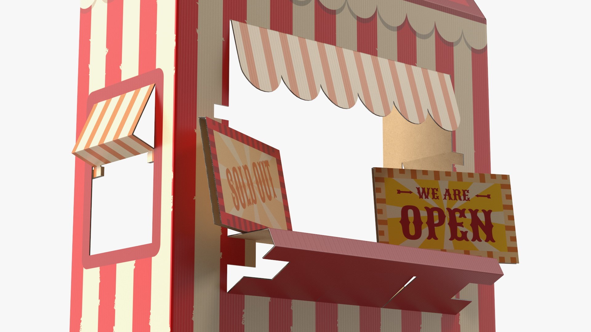 Hot Dog Booth Cardboard Stand 3D TurboSquid 1816266
