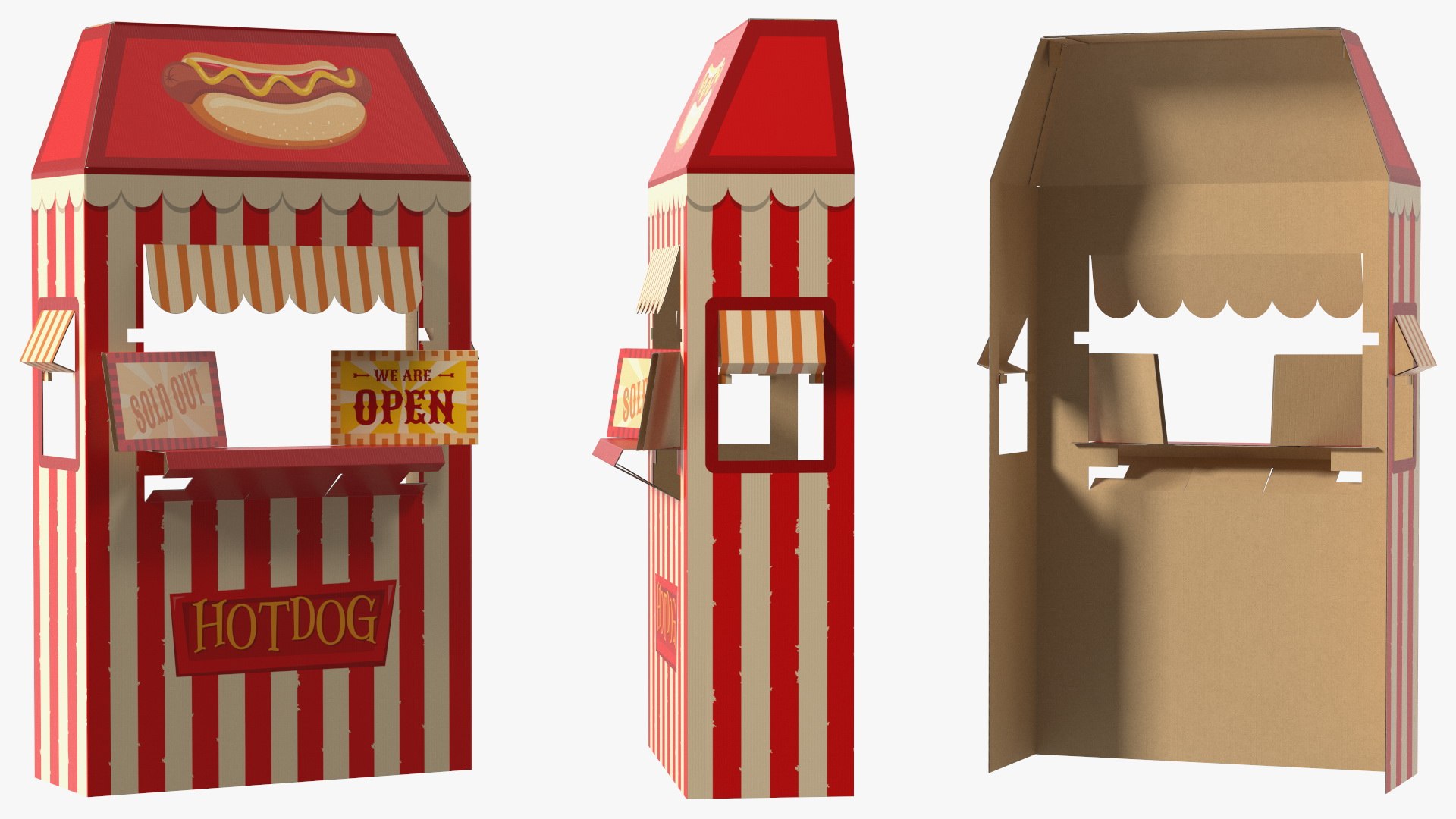 Hot Dog Booth Cardboard Stand 3D TurboSquid 1816266