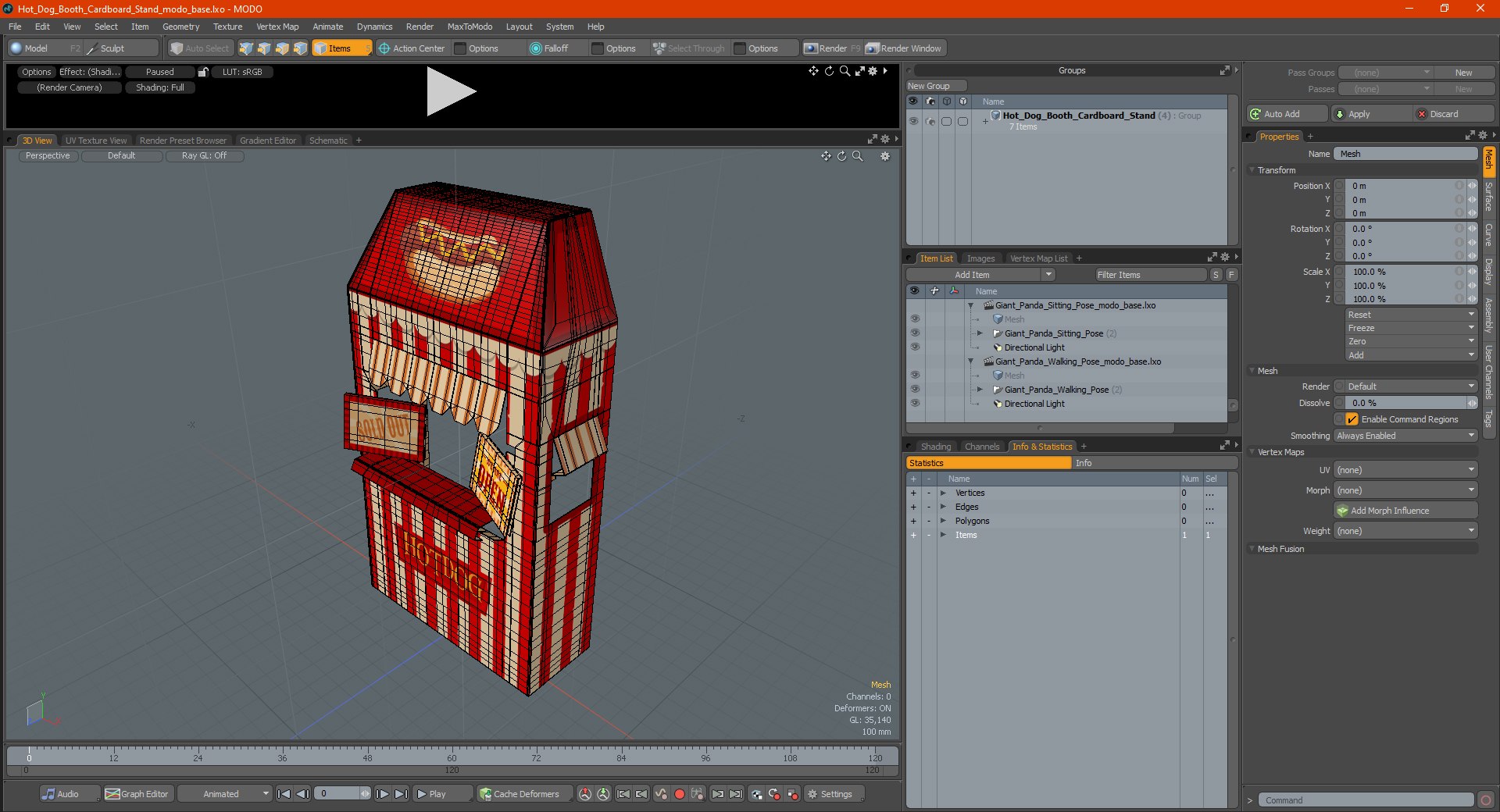 Hot Dog Booth Cardboard Stand 3D TurboSquid 1816266