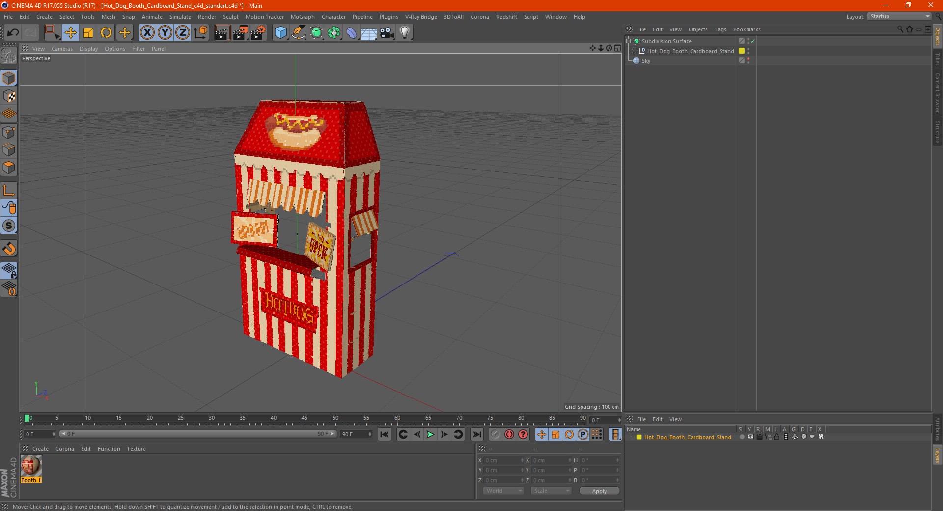 Hot Dog Booth Cardboard Stand 3D TurboSquid 1816266