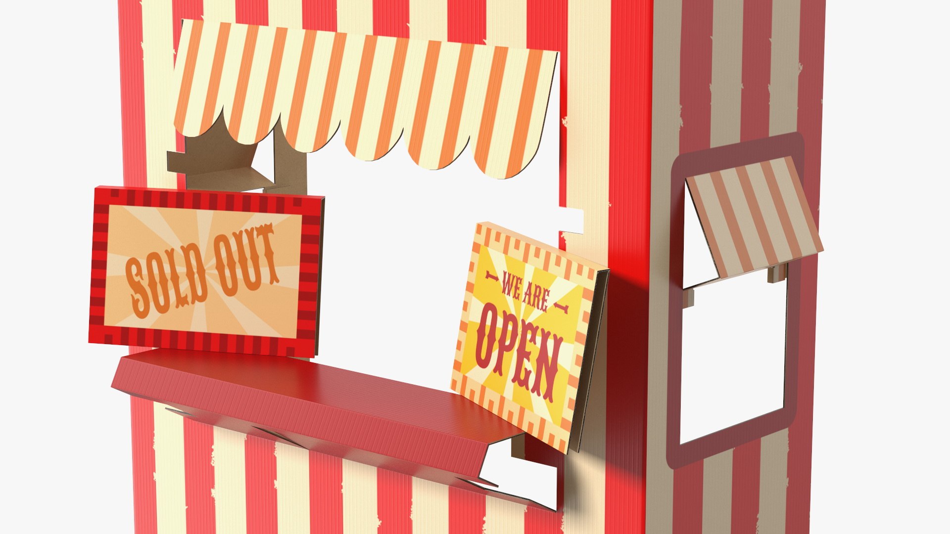 Hot Dog Booth Cardboard Stand 3D TurboSquid 1816266