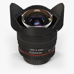 3d low-poly rokinon 8mm f
