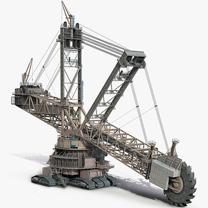 Mining Multi Bucket Wheel Excavator Rigged for Maya