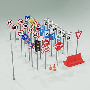 Collection of traffic signs