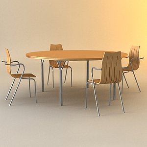 3d meeting table chair model