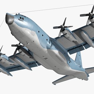 MC 130E Military Cargo Transport Aircraft Rigged for Maya