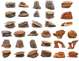 Alien Martian Rocks Mega Pack - 33 Scanned Extraterrestrial Assets