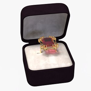 Precious Stone Lab Ruby Ring in Case