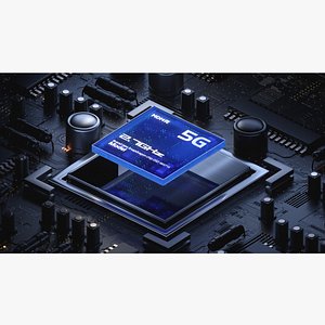 3D 5G digital technology chip model cool scene