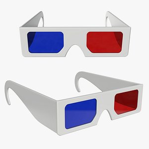 3D model glasses red blue