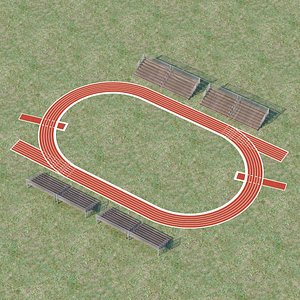 running track and benches