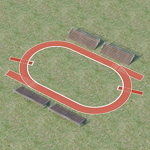 running track and benches