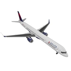 Delta Air Lines Boeing 757-300 with Cabin and Doors Rigged for Cinema 4D model