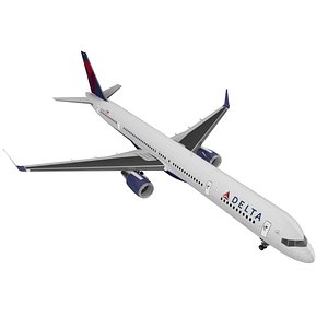Delta Air Lines Boeing 757-300 with Cabin and Doors Rigged for Cinema 4D