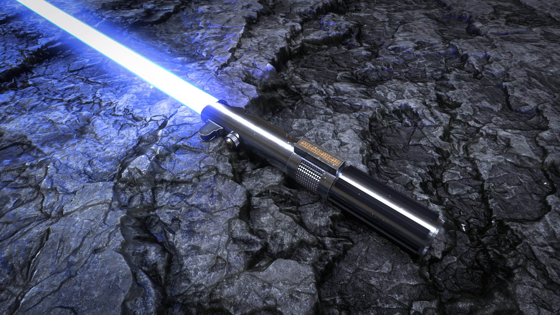 Anakin Skywalker Blue Lightsaber Wallpaper