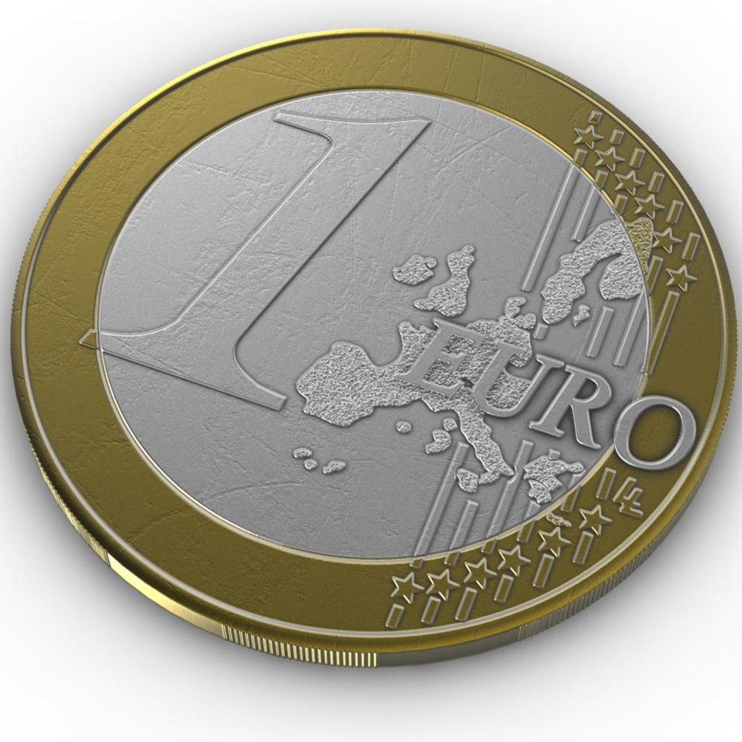 3d Coin 1 Euro Holland Model