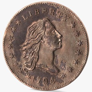 Flowing Hair Silver Dollar Coin 1794