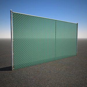 3d model tall chain link privacy