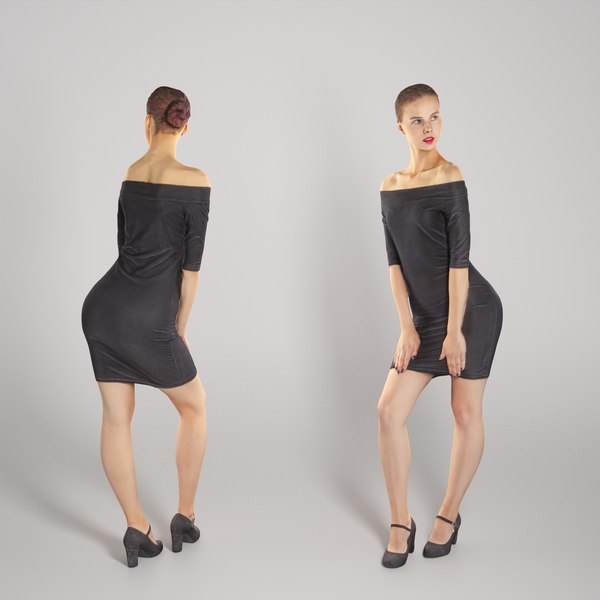 attractive young woman dressed 3D model