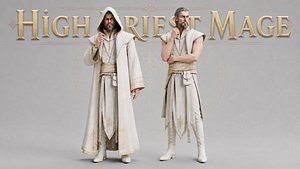 Fantasy High Priest Mage - Rigged