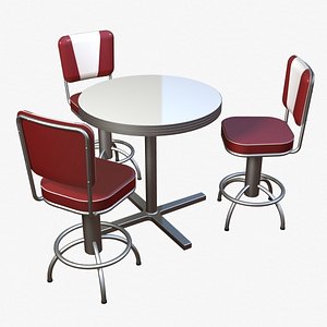 diner furniture set 3ds