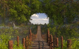 bridge pedestrian jungle 3D model