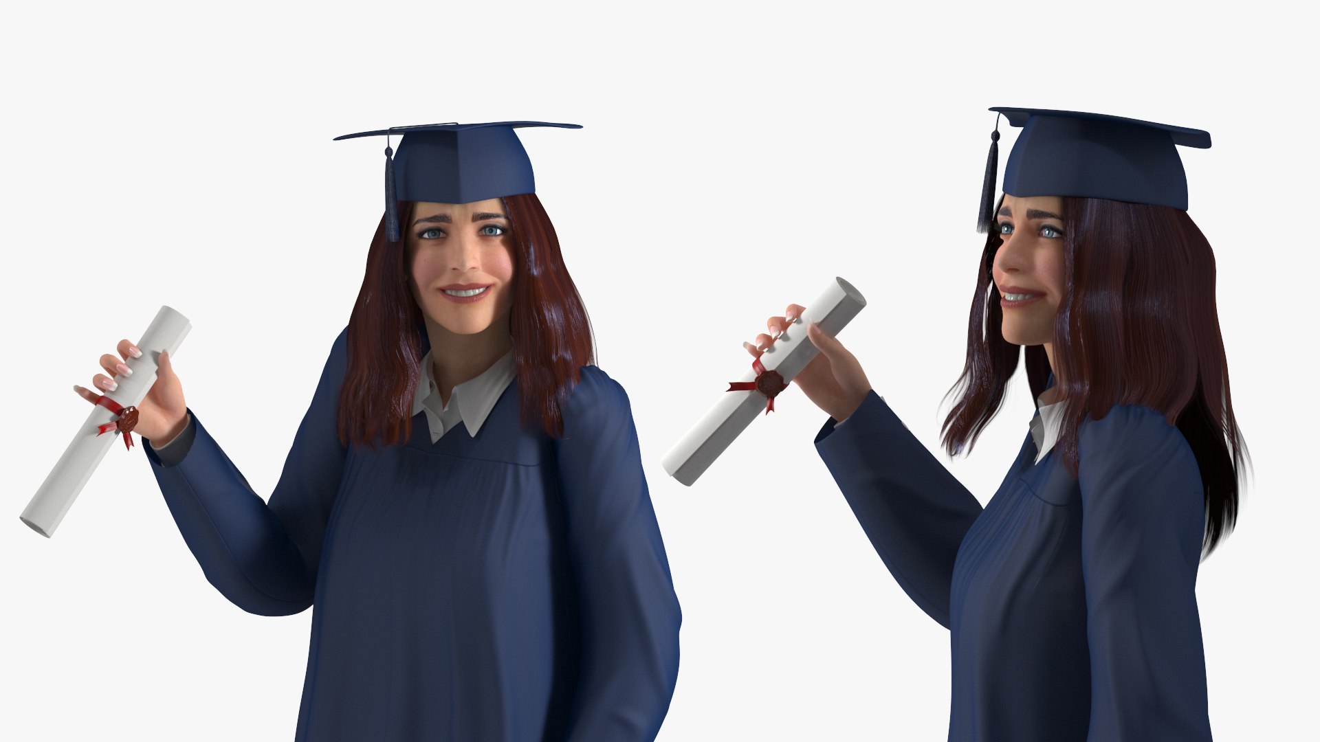 Graduate Woman With Cap And Gown Rigged 3D - TurboSquid 2379433