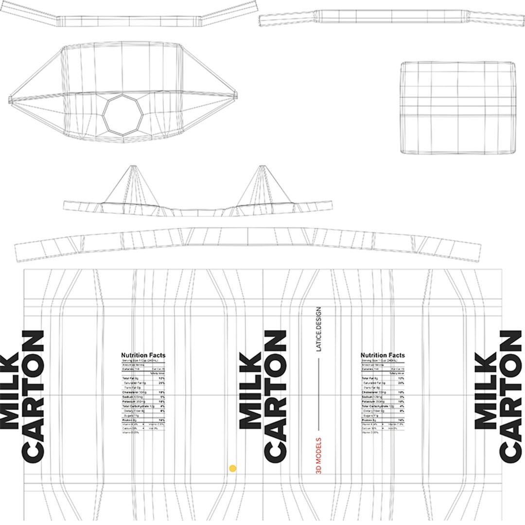 3D milk carton model https://p.turbosquid.com/ts-thumb/fh/Pxqvmo/MFFbvyiN/uvlayout/png/1561703419/1920x1080/fit_q87/2a6e5c4b525209e7dd9257b1ecec454343be449c/uvlayout.jpg