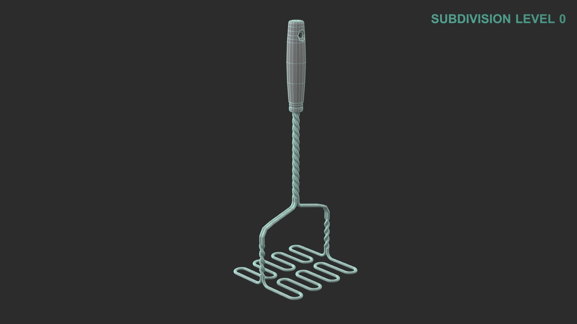 Potato Masher 3D https://p.turbosquid.com/ts-thumb/fh/UWS2Ng/Xu/wireframe0009/jpg/1658209464/1920x1080/fit_q87/97c840f2d18d343ea935320020448f5e9085962d/wireframe0009.jpg