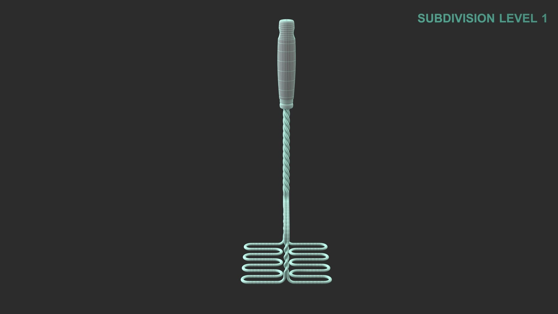 Potato Masher 3D https://p.turbosquid.com/ts-thumb/fh/UWS2Ng/iQ/wireframe0005/jpg/1658209463/1920x1080/fit_q87/3f8cc495f262729136efd3b04b31f73021f400b3/wireframe0005.jpg