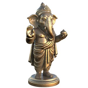 3D Lord Ganesha Metal Statue model