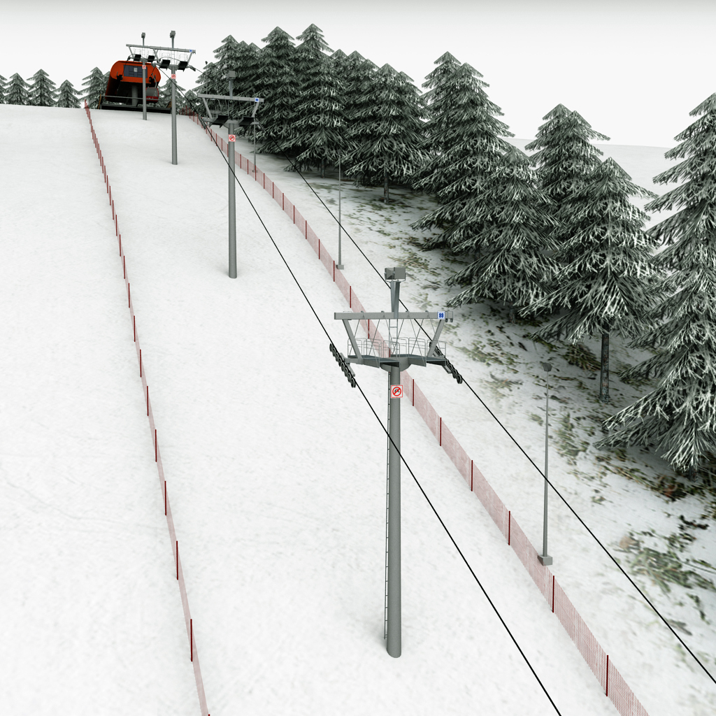 ski slope gondola mountain 3ds