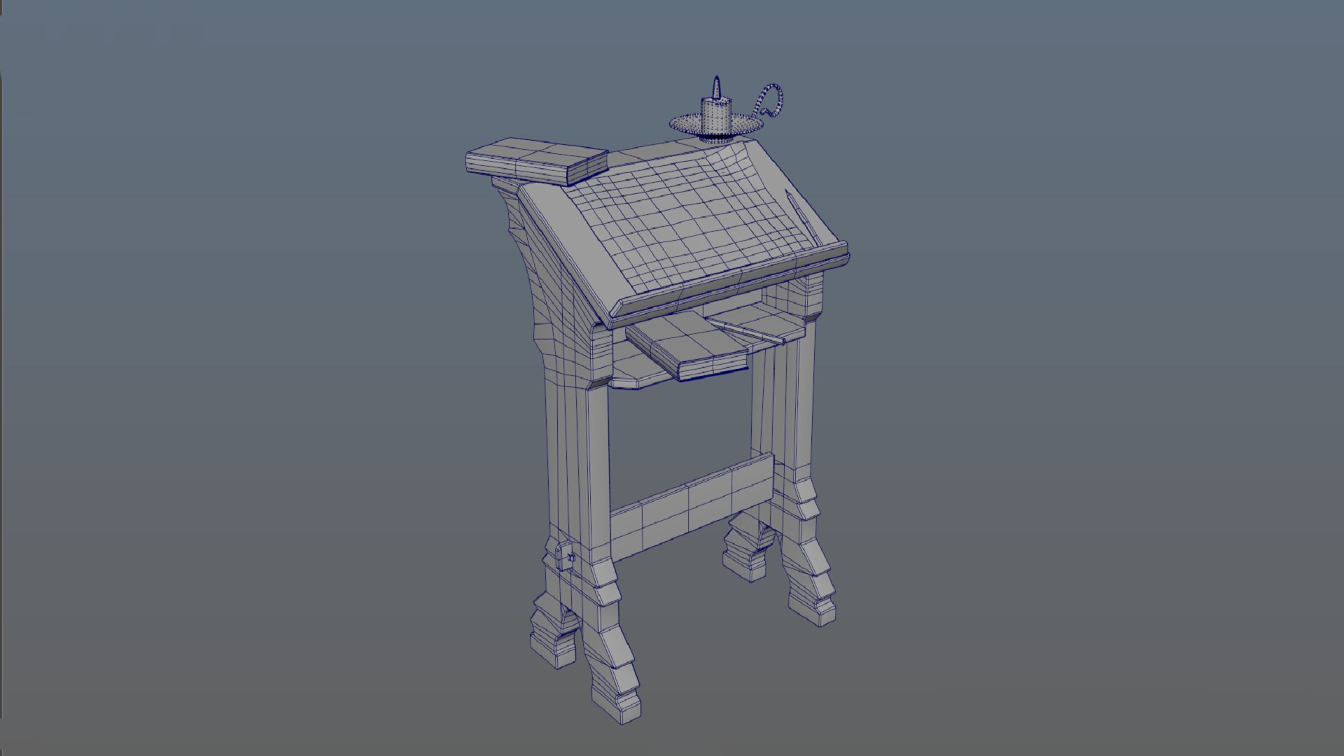 3D Stylized Fantasy Rack Table Shelf For Books And Blueprints PBR 3D ...