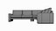 Modular Charcoal Fabric Corner 4 Seat Sofa