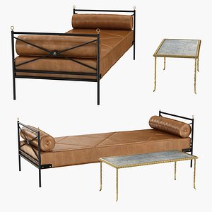 3D model daybed table rare bronze