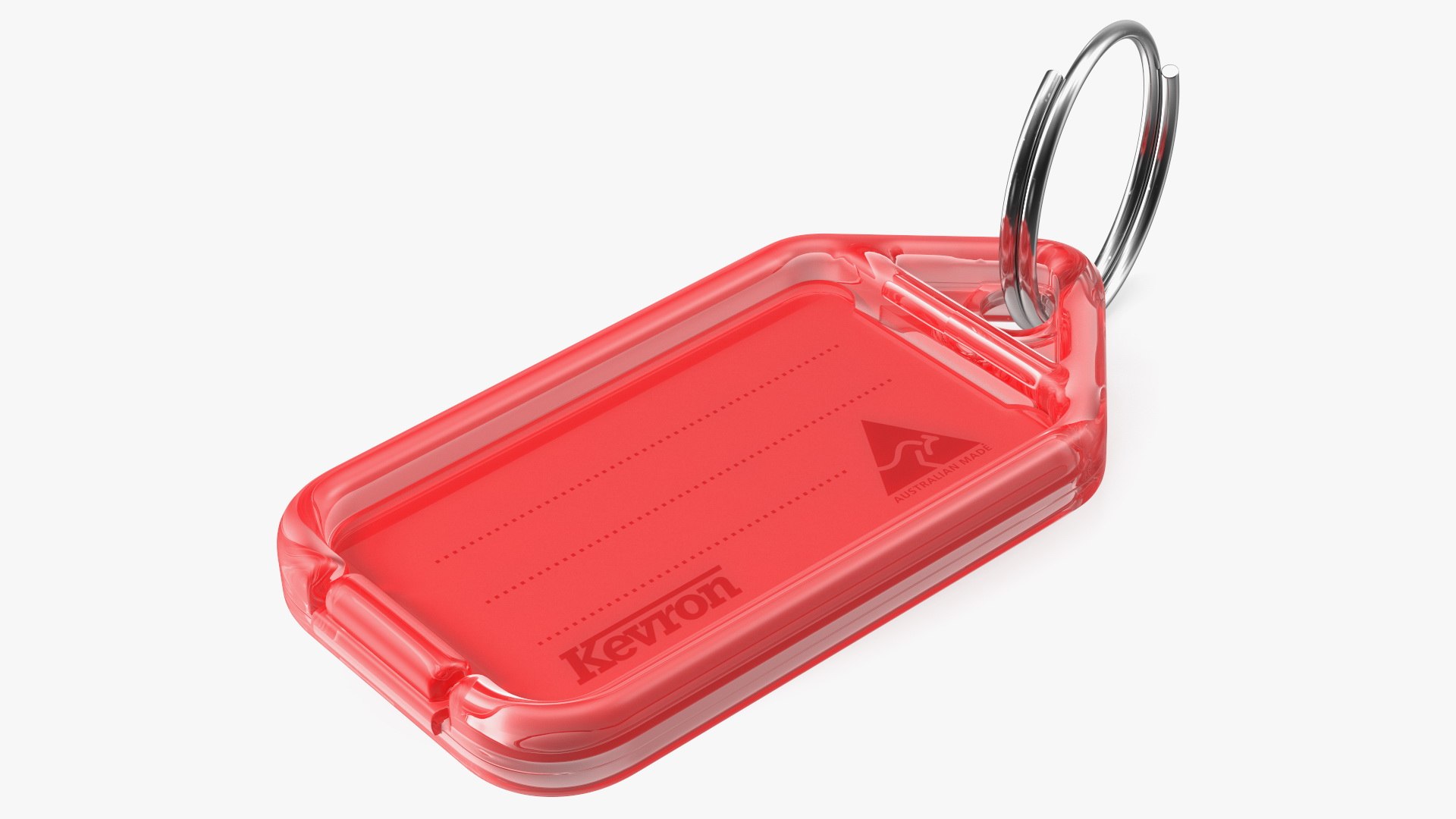 Kevron Plastic Key Tag Red Open 3D model preview