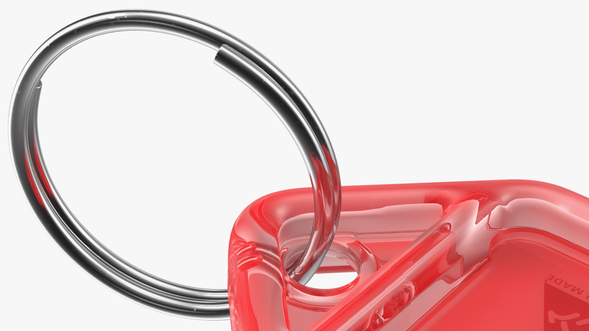 3D Kevron Plastic Key Tag Red Open TurboSquid 1781637