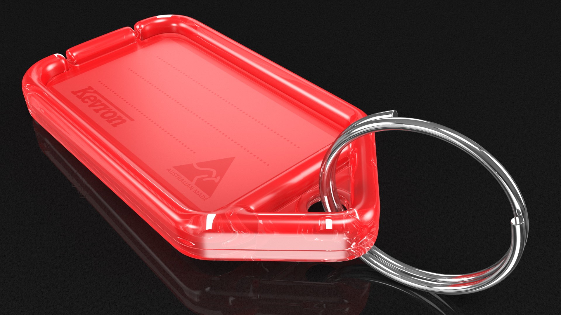 3D Kevron Plastic Key Tag Red Open TurboSquid 1781637
