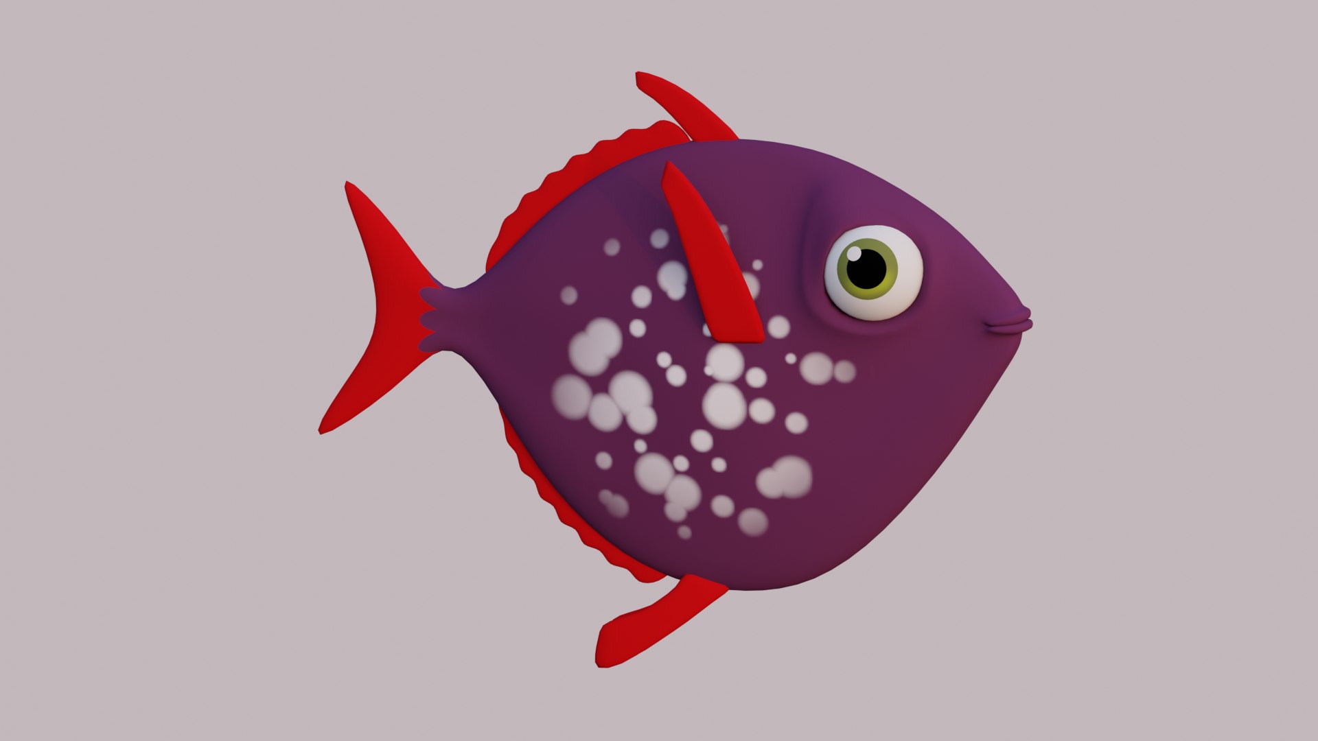 Cartoon purple fish 3D model - TurboSquid 1738393