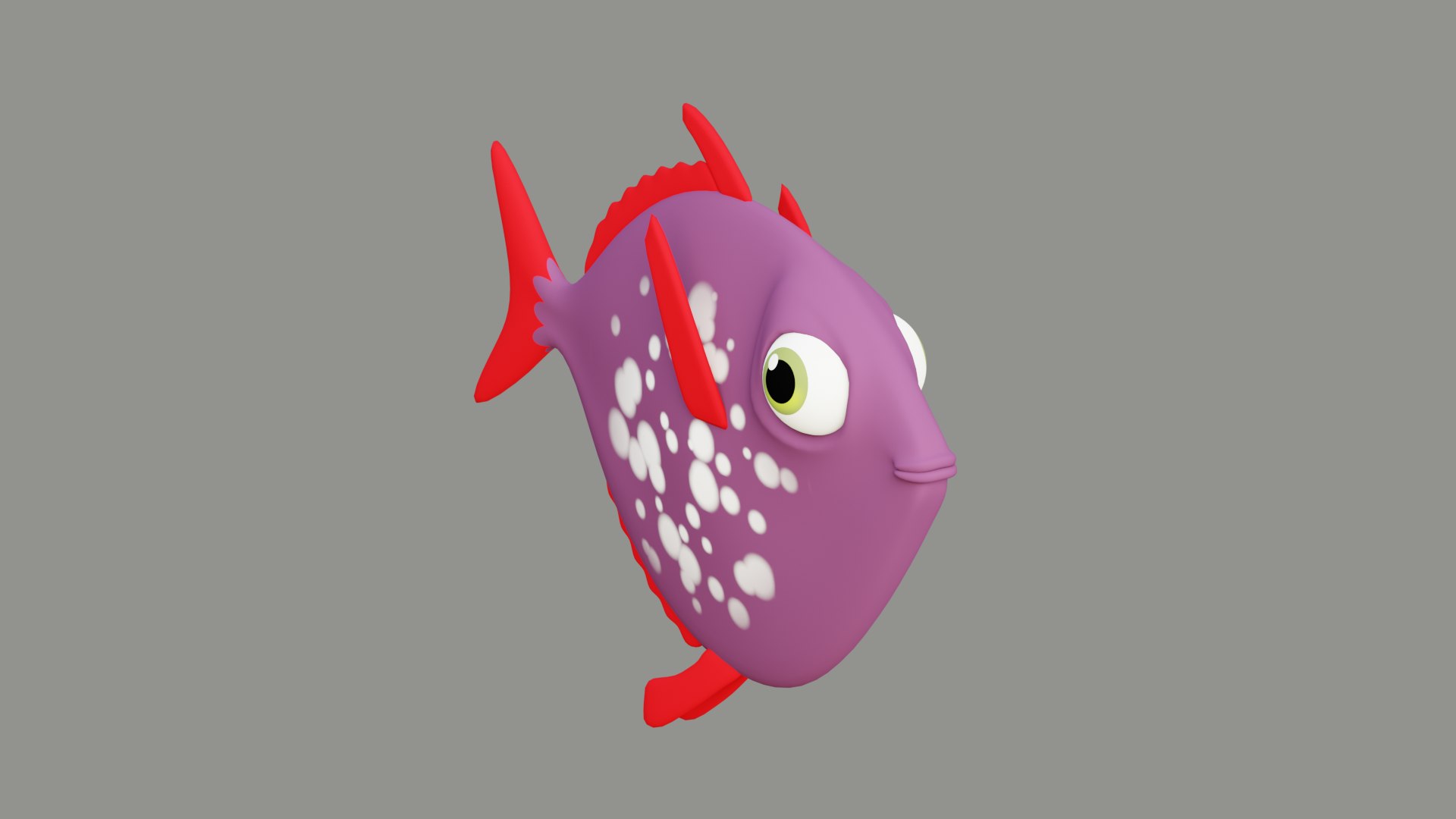 Cartoon purple fish 3D model - TurboSquid 1738393