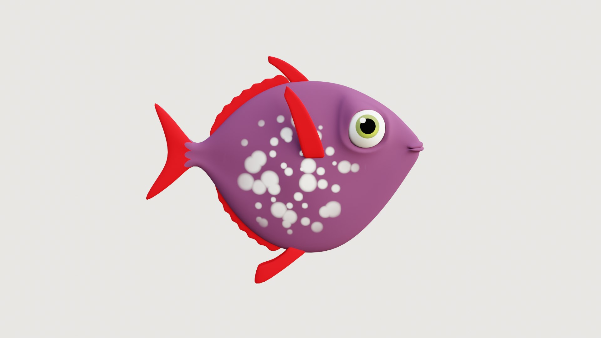 Cartoon purple fish 3D model - TurboSquid 1738393