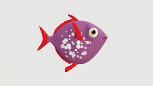 Cartoon purple fish
