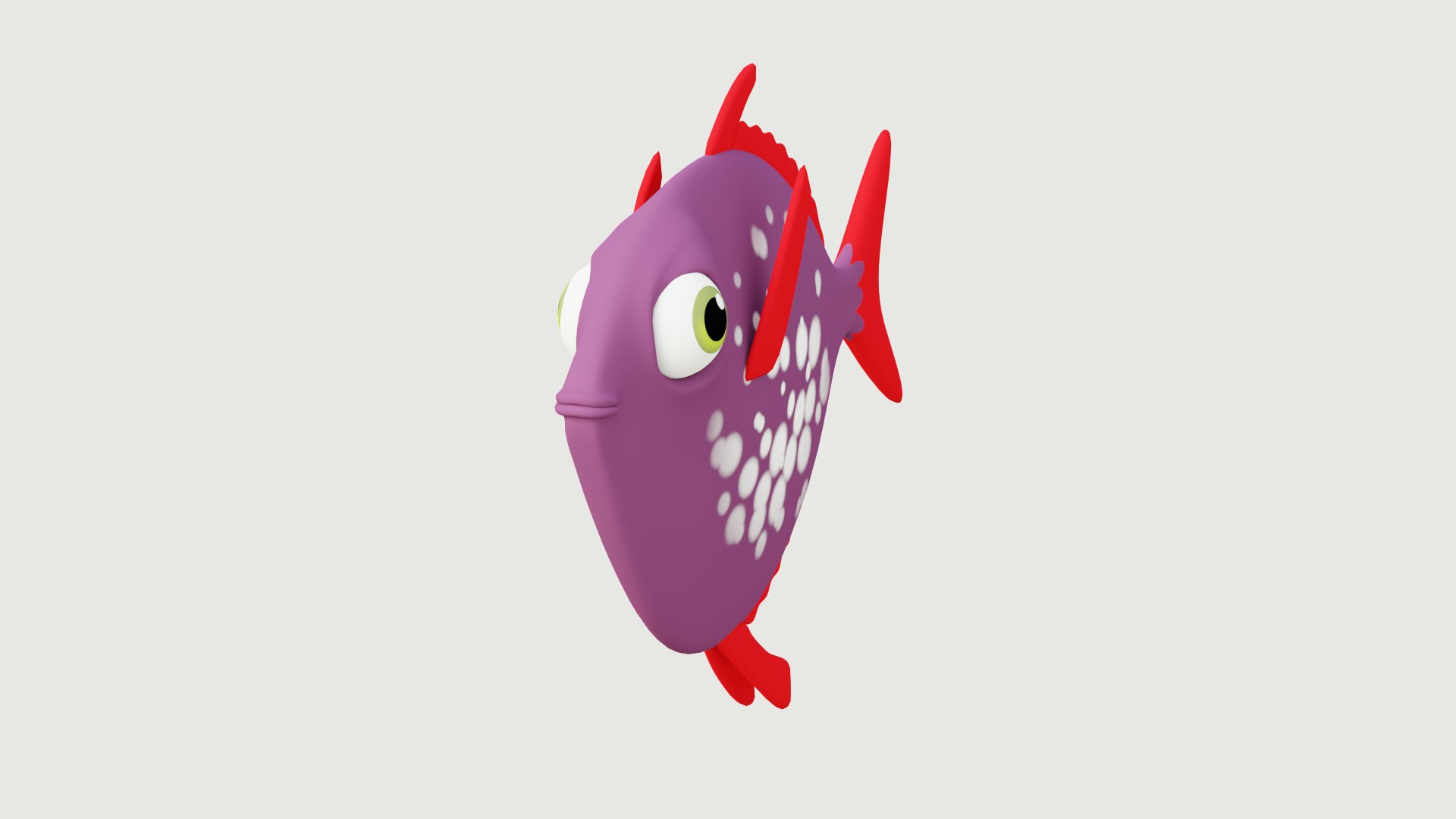 Cartoon purple fish 3D model - TurboSquid 1738393