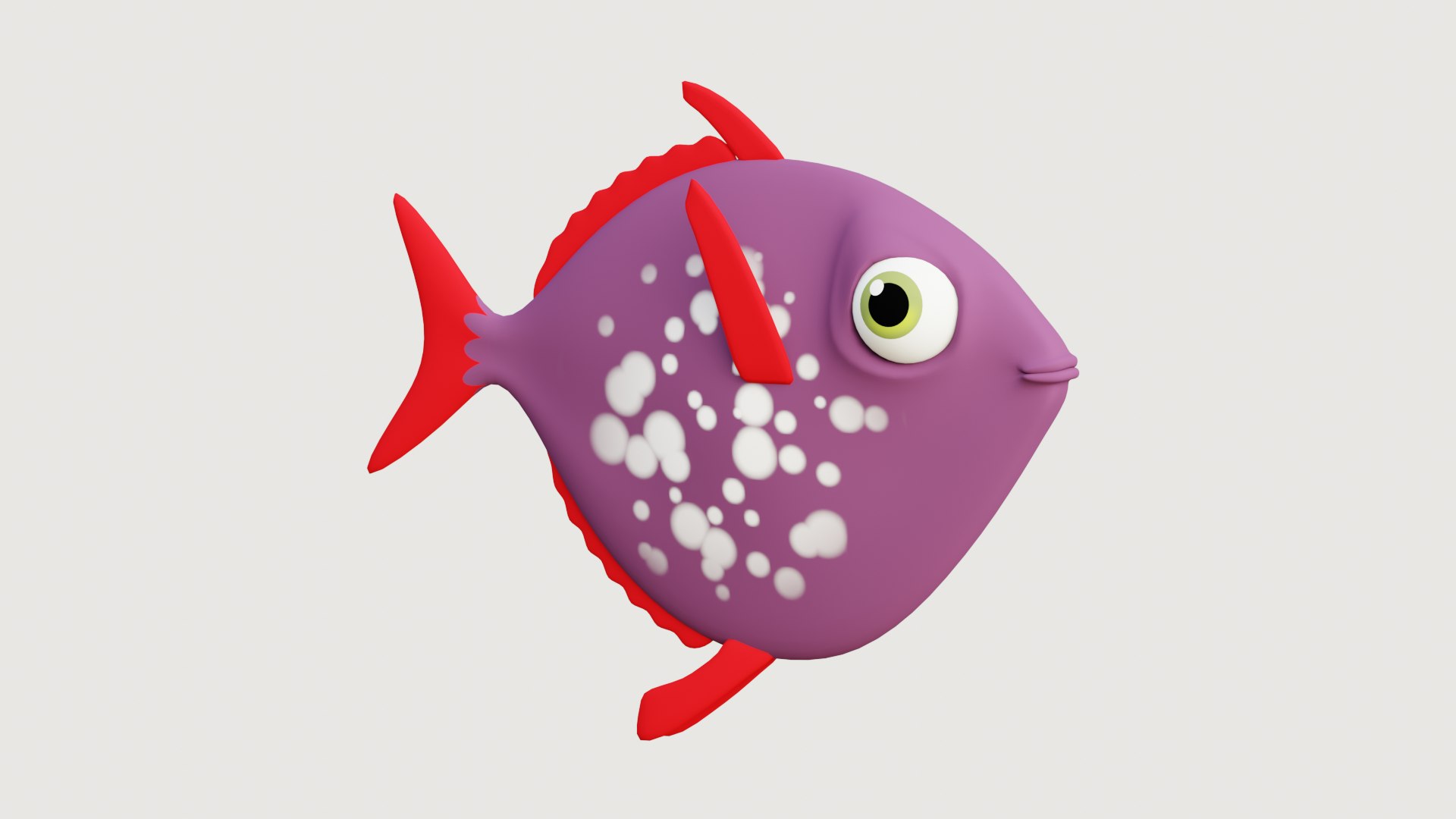 Cartoon purple fish 3D model - TurboSquid 1738393