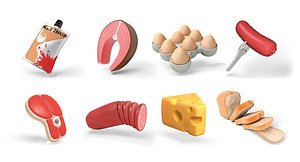 food 3D icon set