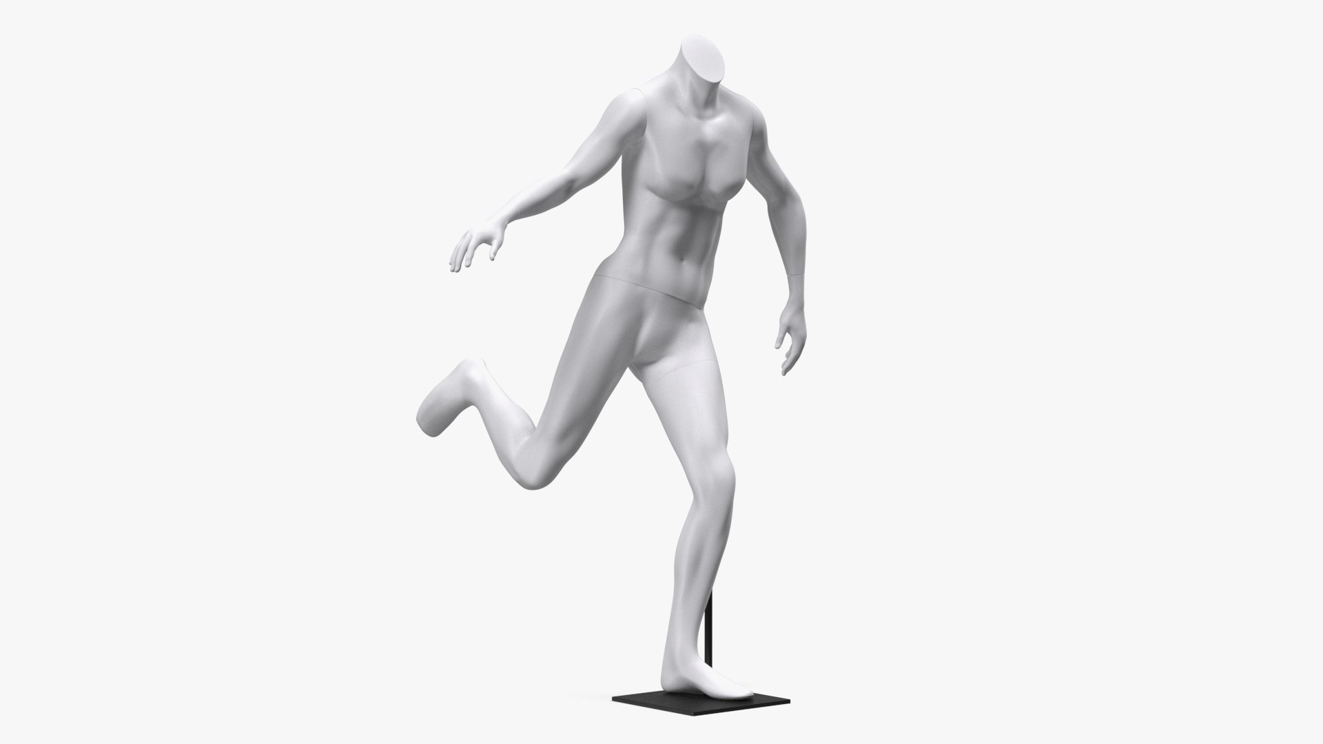 Running White Female Sports Mannequin 3D model preview