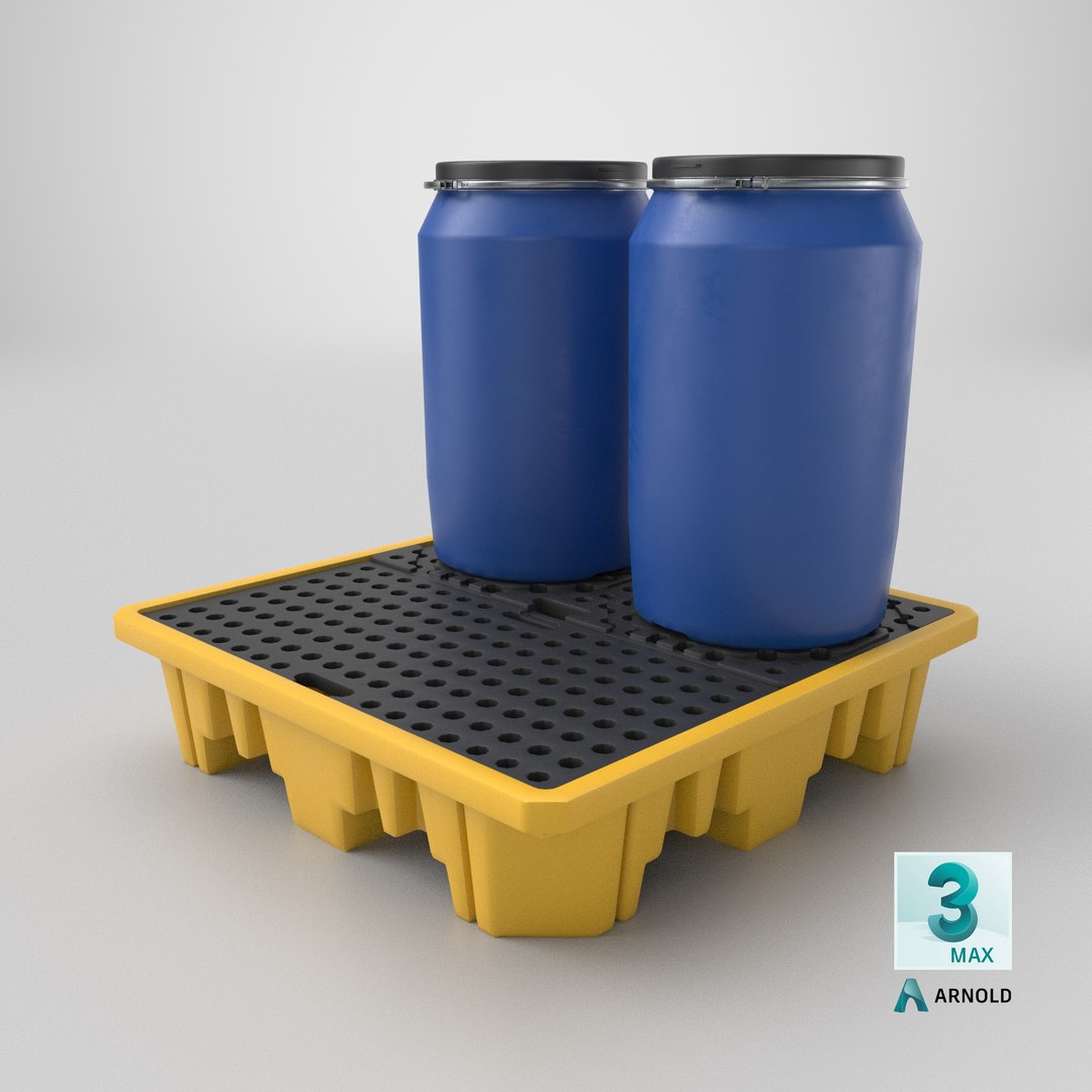 3D Spill Pallet With Barrels https://p.turbosquid.com/ts-thumb/fh/uEao6I/Lk/stemcell_max_arnold_render/png/1714802988/1920x1080/fit_q87/0901cdaabcaf5a90912da732d575d5d210621a04/stemcell_max_arnold_render.jpg