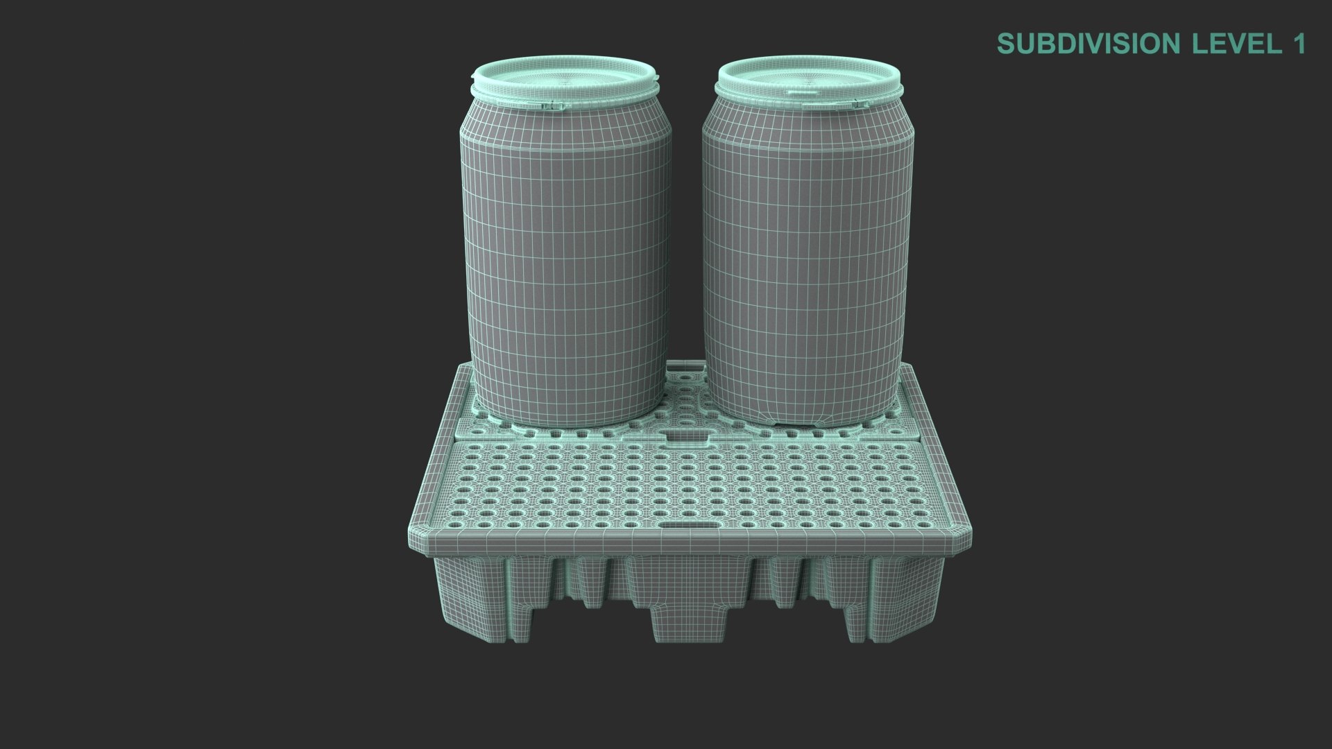 3D Spill Pallet With Barrels https://p.turbosquid.com/ts-thumb/fh/uEao6I/Qr/wireframe0005/jpg/1711610427/1920x1080/fit_q87/e12e1a6d5b80e333d6796e19e11f02539eb33fd0/wireframe0005.jpg